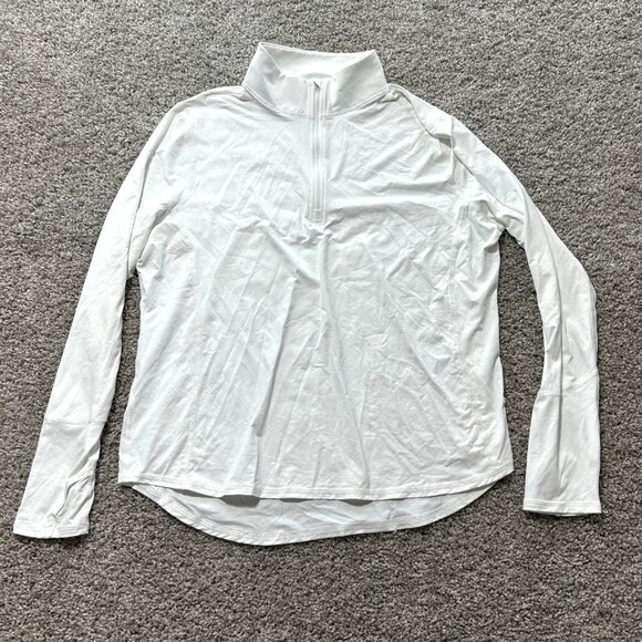 Bloq-Uv White Long Sleeve 1/4 Zip Pullover Shirt X-Large Womens Activewear - Picture 10 of 10